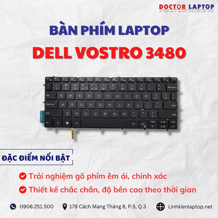 Cung cap thay ban phim laptop Dell Vostro 3480 chinh hang gia tot nhat