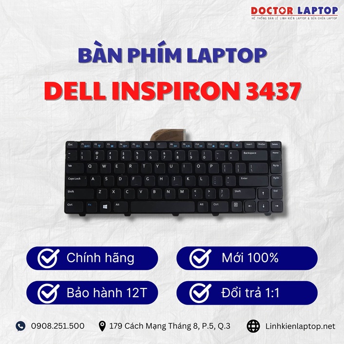 Gioi thieu ve ban phim laptop Dell Inspiron 3437