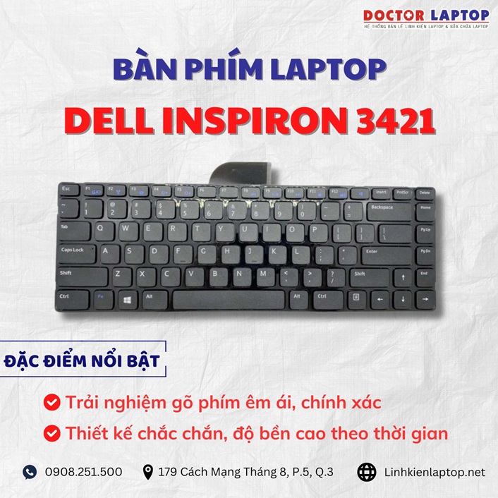 Cung cap thay ban phim laptop Dell Inspiron 3421 chinh hang gia tot nhat