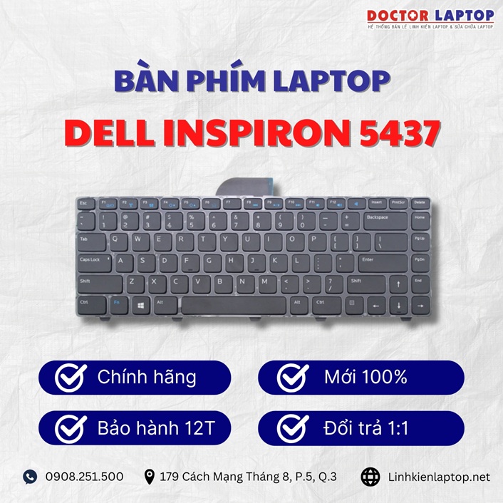 Gioi thieu ve ban phim laptop Dell Inspiron 5437
