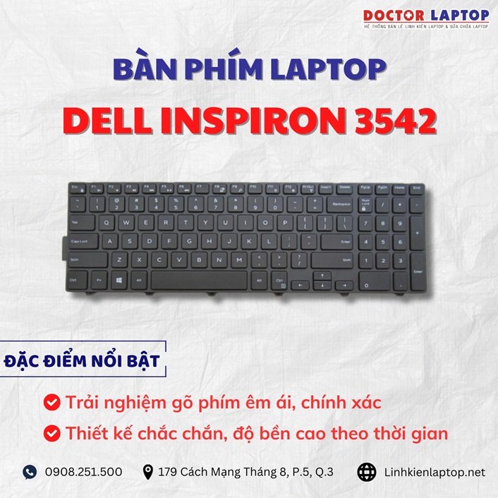 Cung cap thay ban phim laptop Dell Inspiron 3542 chinh hang gia tot nhat