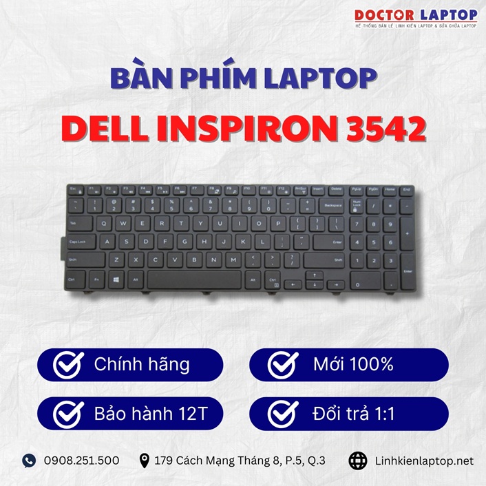Gioi thieu ve ban phim laptop Dell Inspiron 3542