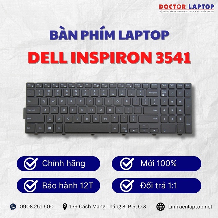 Gioi thieu ve ban phim laptop Dell Inspiron 3541