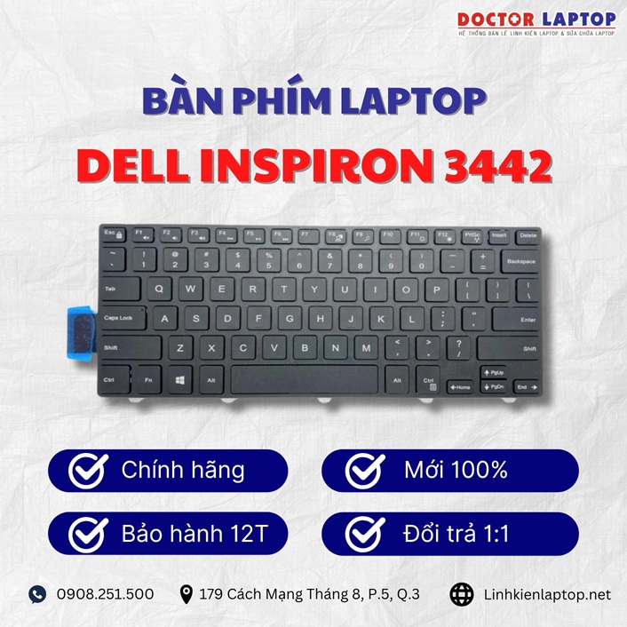 Gioi thieu ve ban phim laptop Dell Inspiron 3442
