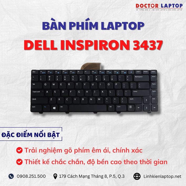 Cung cap thay ban phim laptop Dell Inspiron 3437 chinh hang gia tot nhat