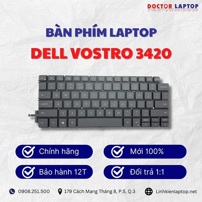 Gioi thieu ve ban phim laptop Dell Vostro 3420