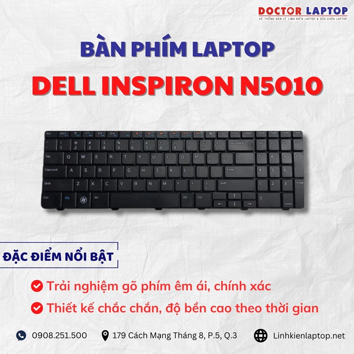 Cung cap thay ban phim laptop Dell Inspiron N5010 chinh hang gia tot nhat