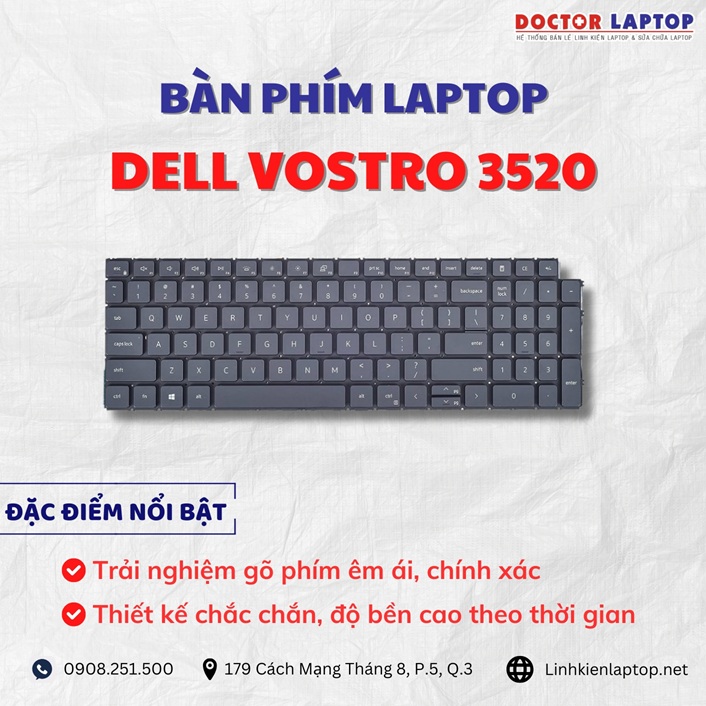 Cung cap thay ban phim laptop Dell Vostro 3520 chinh hang gia tot nhat