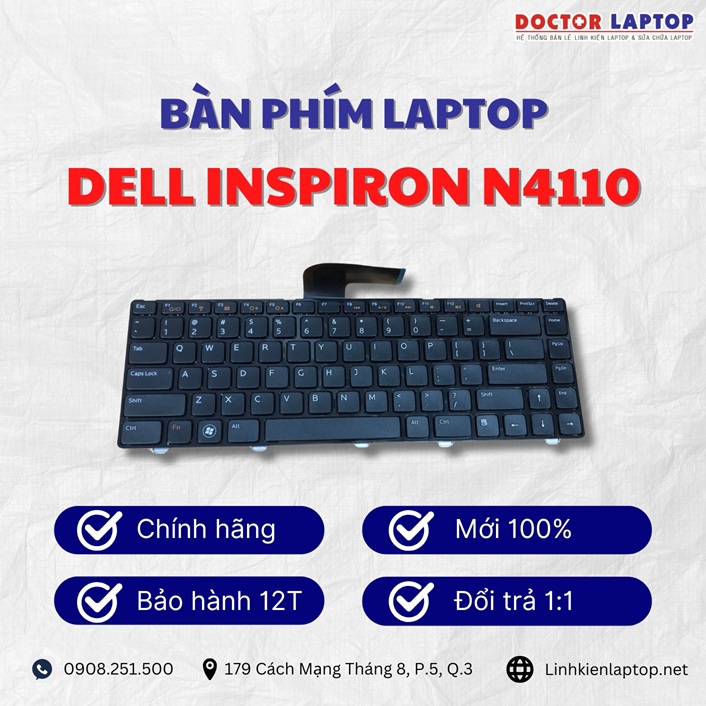 Gioi thieu ve ban phim laptop Dell Inspiron N4110