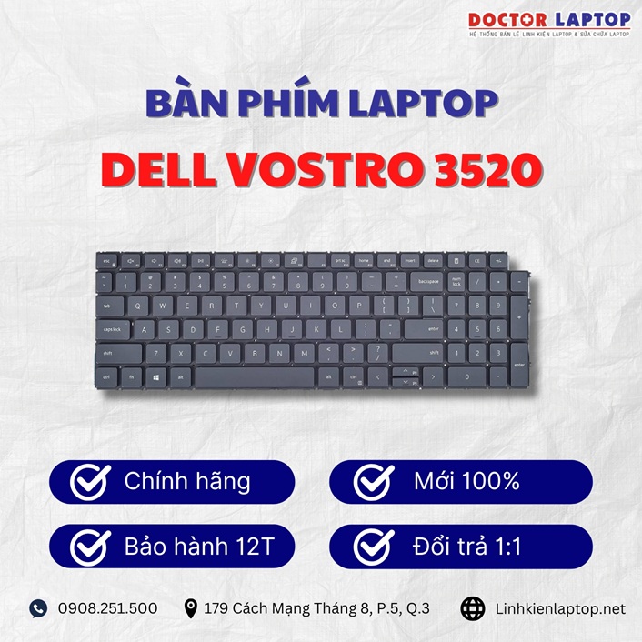 Gioi thieu ve ban phim laptop Dell Vostro 3520