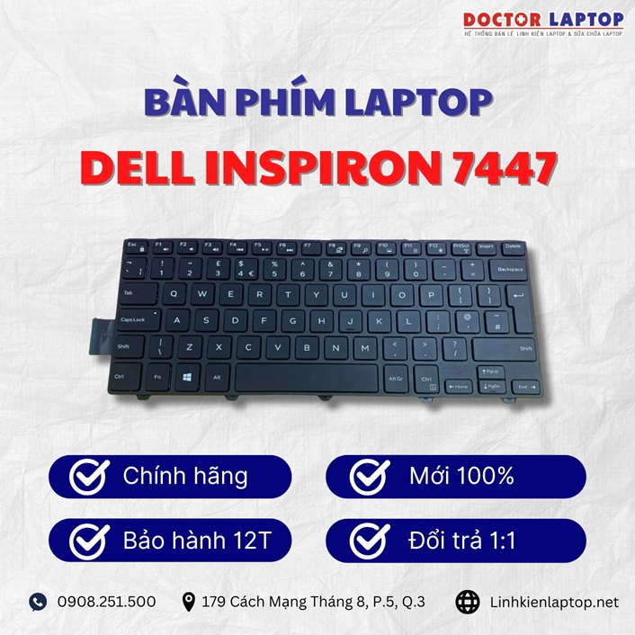 Gioi thieu ve ban phim laptop Dell Inspiron 7447