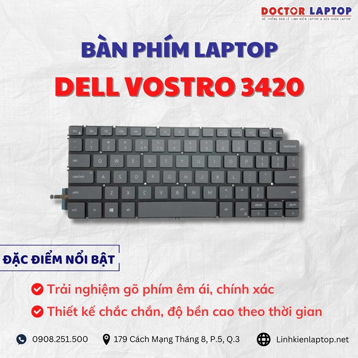 Cung cap thay ban phim laptop Dell Vostro 3420 chinh hang gia tot nhat