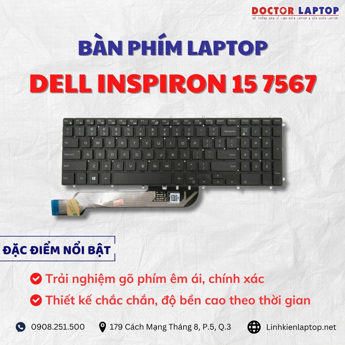 Cung cap thay ban phim laptop Dell Inspiron 15 7567 chinh hang gia tot nhat