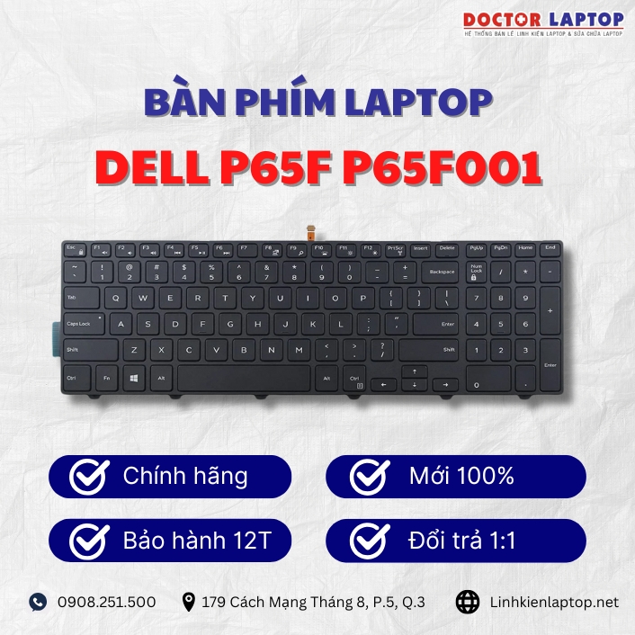 Gioi thieu ve ban phim laptop Dell P65F P65F001