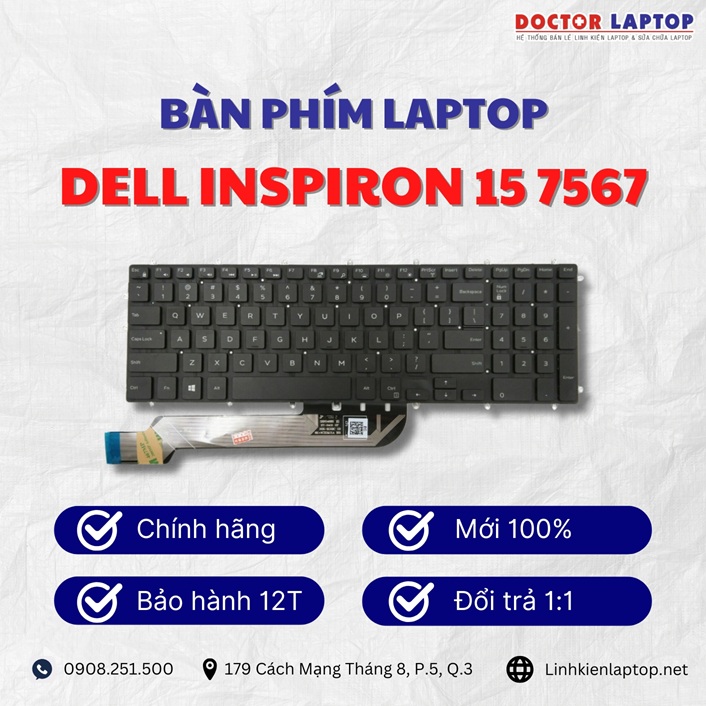 Gioi thieu ve ban phim laptop Dell Inspiron 15 7567