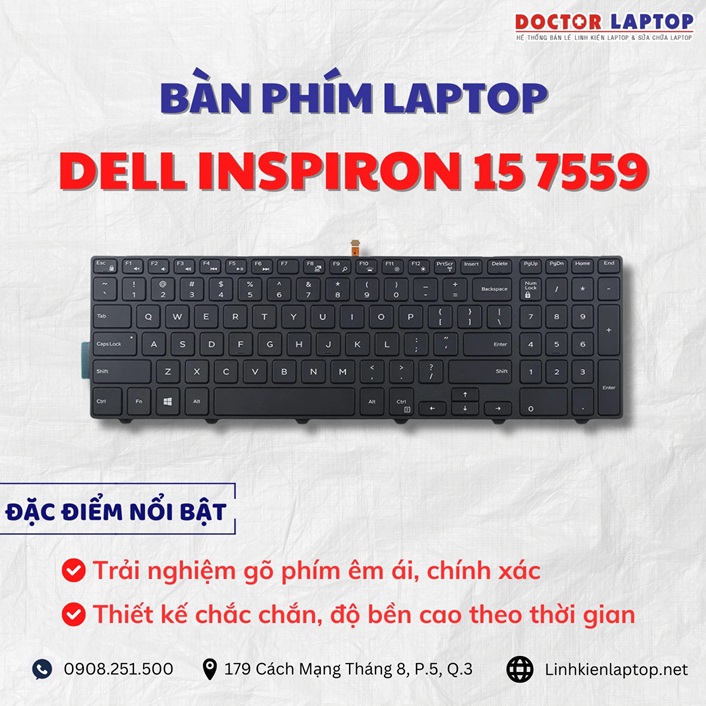 Cung cap thay ban phim laptop Dell Inspiron 15 7559 chinh hang gia tot nhat