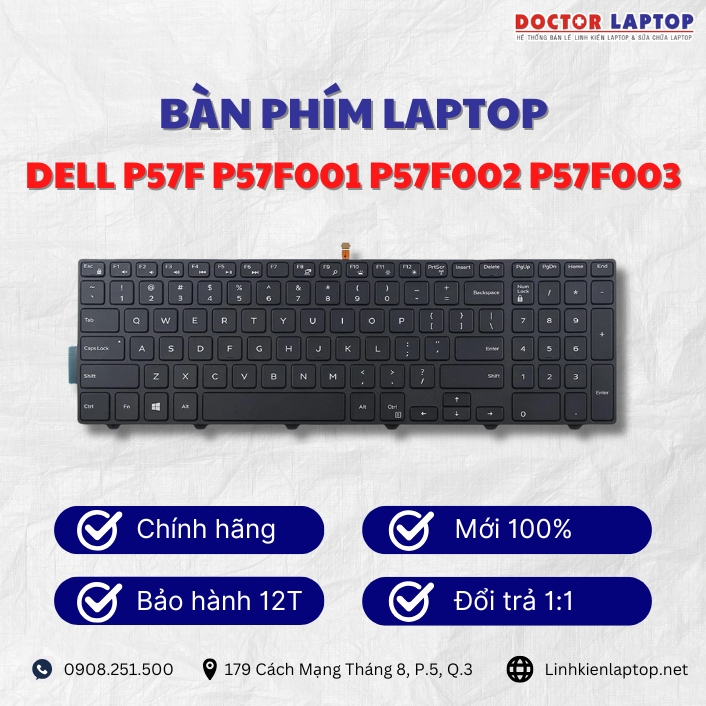 Gioi thieu ve ban phim laptop Dell P57F P57F001 P57F002 P57F003