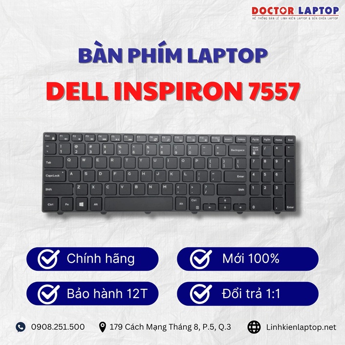 Gioi thieu ve ban phim laptop Dell Inspiron 7557