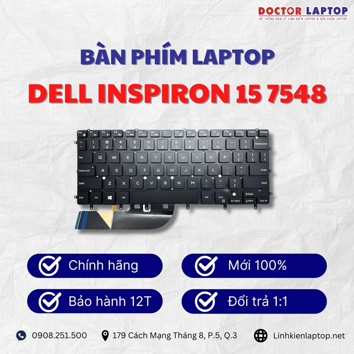 Gioi thieu ve ban phim laptop Dell Inspiron 15 7548