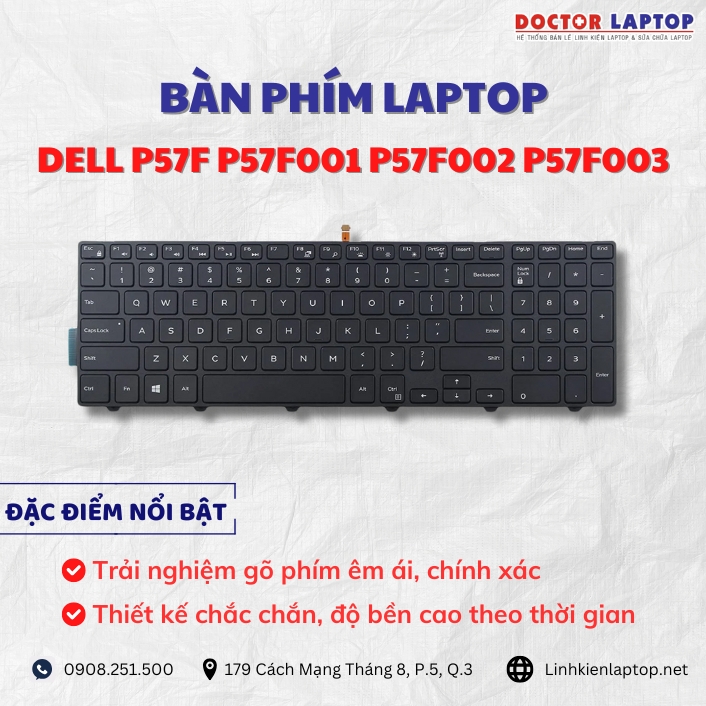 Cung cap thay ban phim laptop Dell P57F P57F001 P57F002 P57F003 chinh hang gia tot nhat
