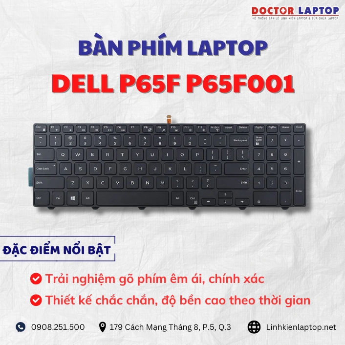 Cung cap thay ban phim laptop Dell P65F P65F001 chinh hang gia tot nhat