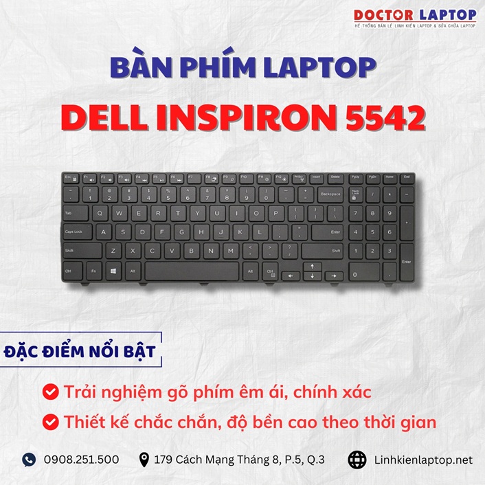 Cung cap thay ban phim laptop Dell Inspiron 5542 chinh hang gia tot nhat