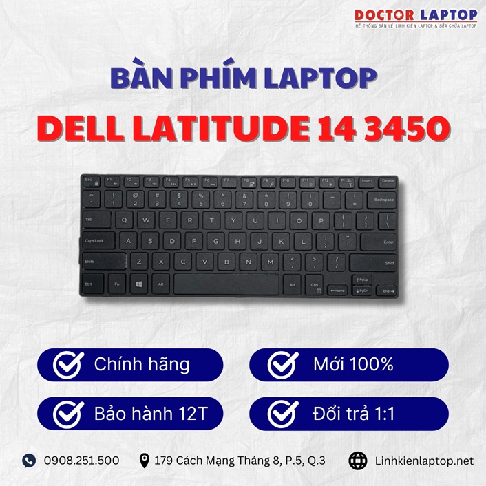 Gioi thieu ve ban phim laptop Dell Latitude 14 3450
