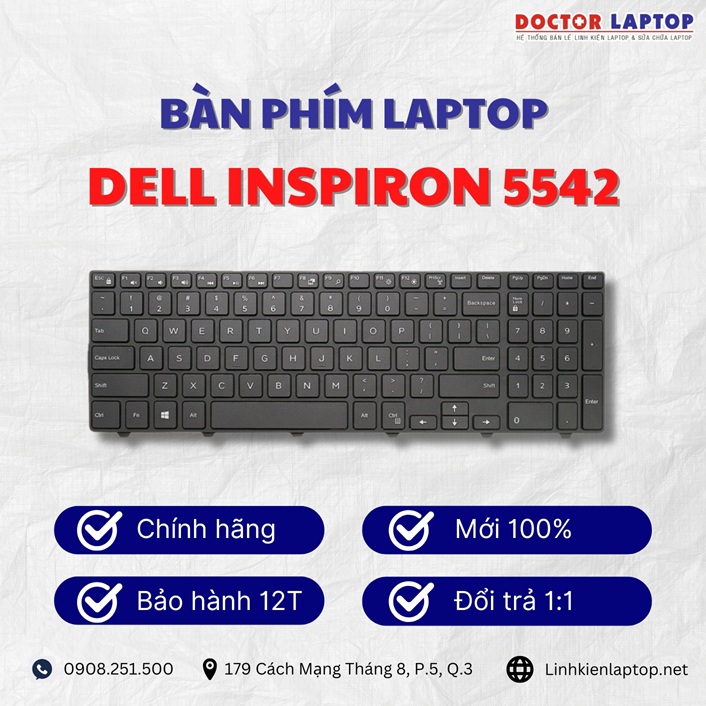 Gioi thieu ve ban phim laptop Dell Inspiron 5542