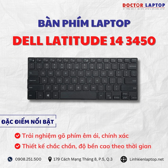 Cung cap thay ban phim laptop Dell Latitude 14 3450 chinh hang gia tot nhat