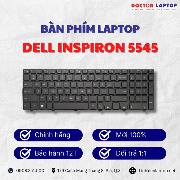 Gioi thieu ve ban phim laptop Dell Inspiron 5545