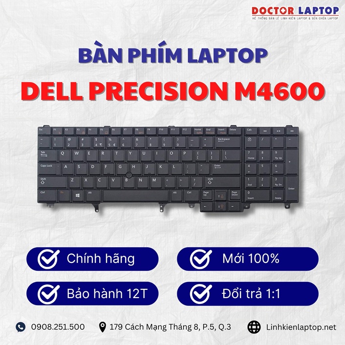 Gioi thieu ve ban phim laptop Dell Precision M4600