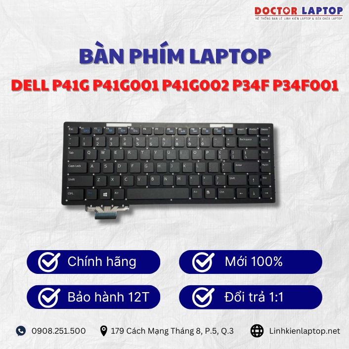 Gioi thieu ve ban phim laptop Dell P41G P41G001 P41G002 P34F P34F001