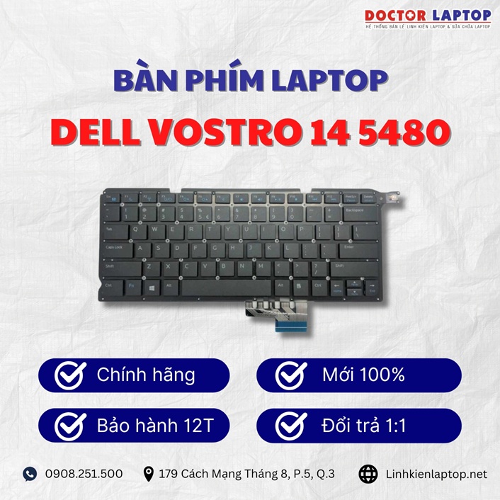 Gioi thieu ve ban phim laptop Dell Vostro 14 5480