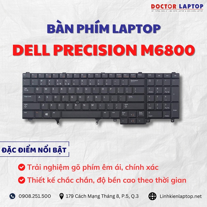 Cung cap thay ban phim laptop Dell Precision M6800 chinh hang gia tot nhat