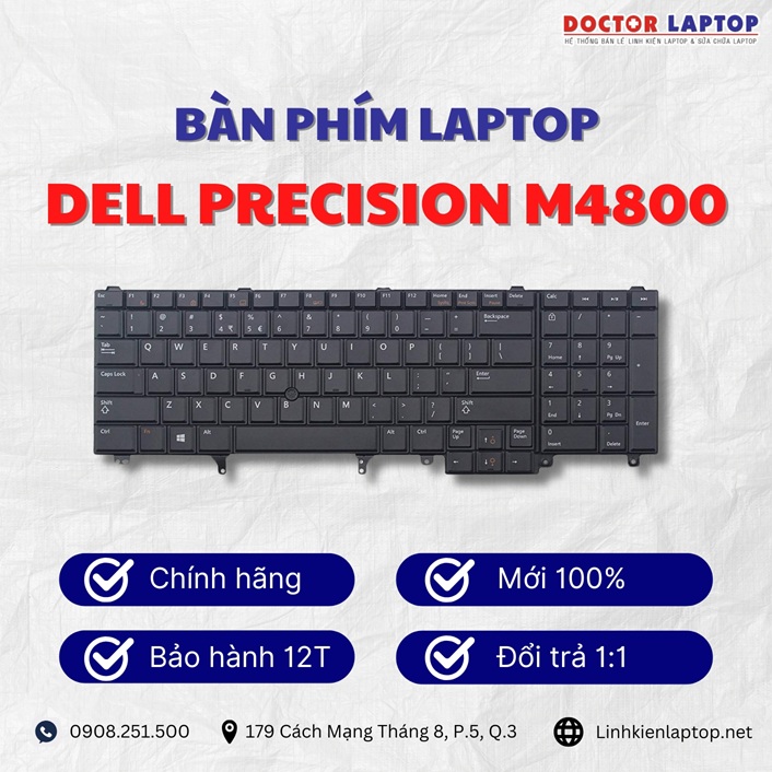 Gioi thieu ve ban phim laptop Dell Precision M4800