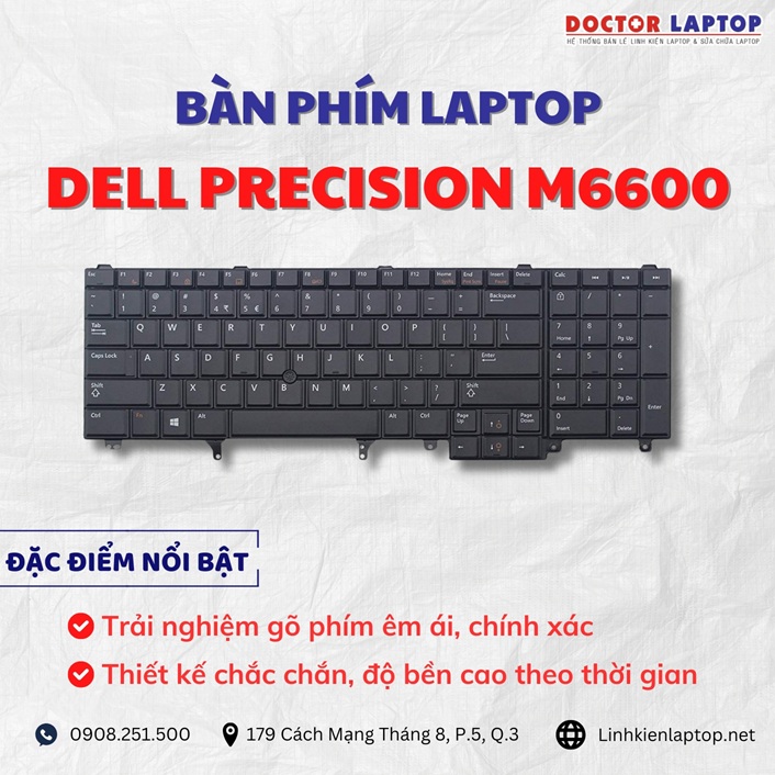 Cung cap thay ban phim laptop Dell Precision M6600 chinh hang gia tot nhat