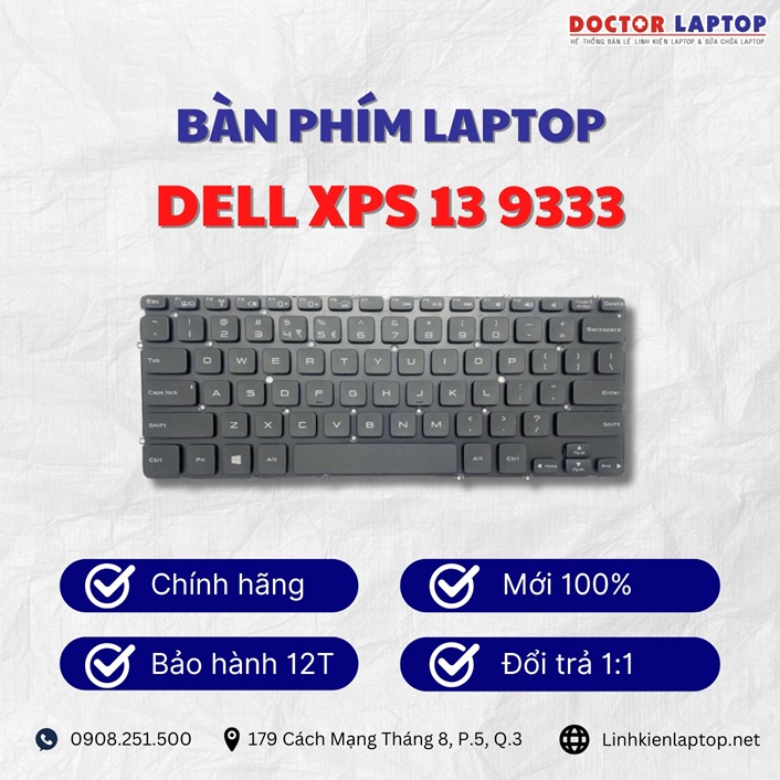 Gioi thieu ve ban phim laptop Dell XPS 13 9333