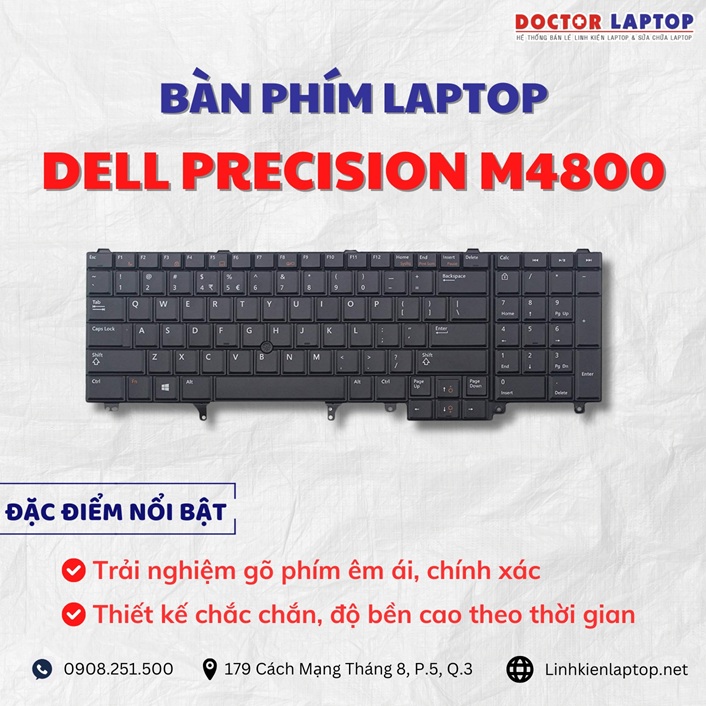 Cung cap thay ban phim laptop Dell Precision M4800 chinh hang gia tot nhat