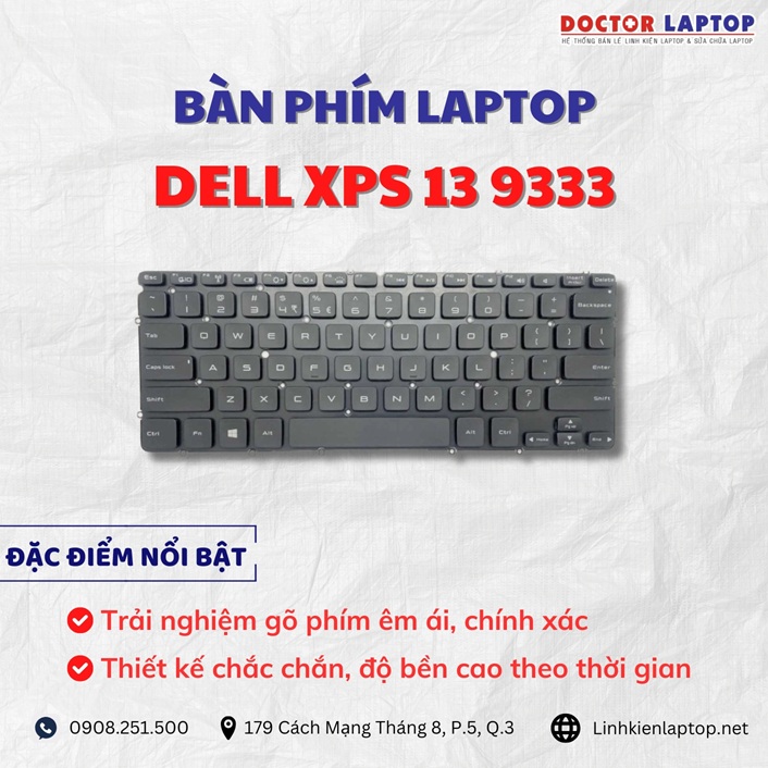 Cung cap thay ban phim laptop Dell XPS 13 9333 chinh hang gia tot nhat