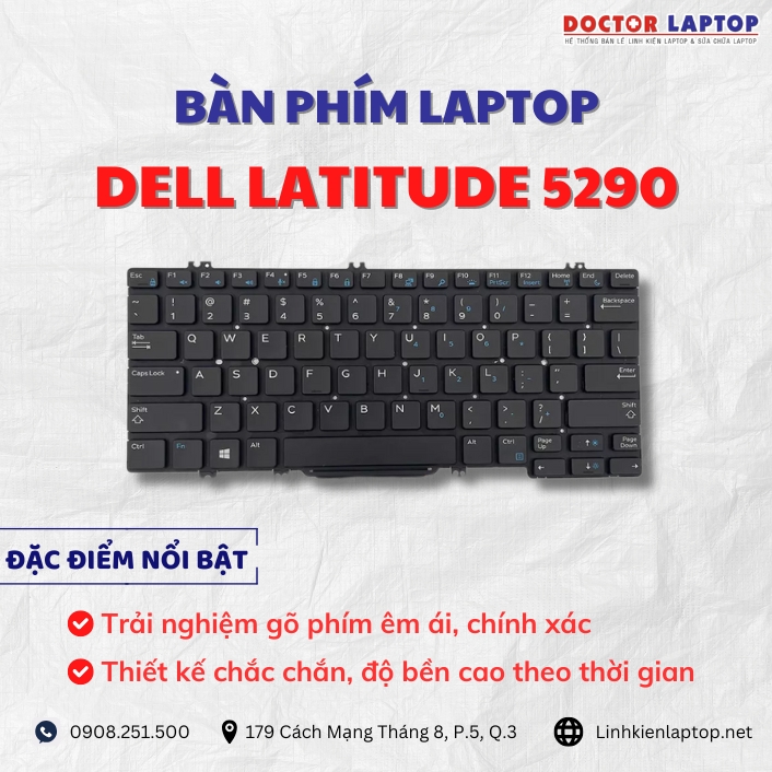 Cung cap thay ban phim laptop Dell Latitude 5290 chinh hang gia tot nhat