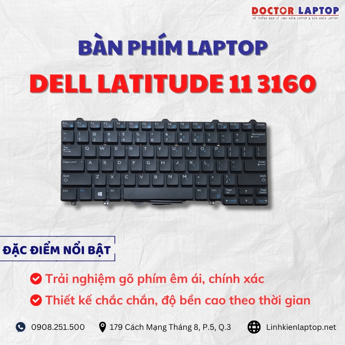Cung cap thay ban phim laptop Dell Latitude 11 3160 chinh hang gia tot nhat
