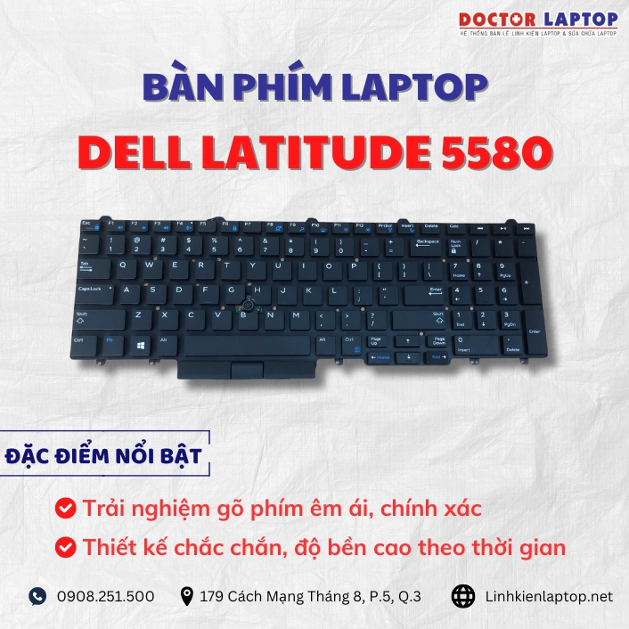 Cung cap thay ban phim laptop Dell Latitude 5580 chinh hang gia tot nhat