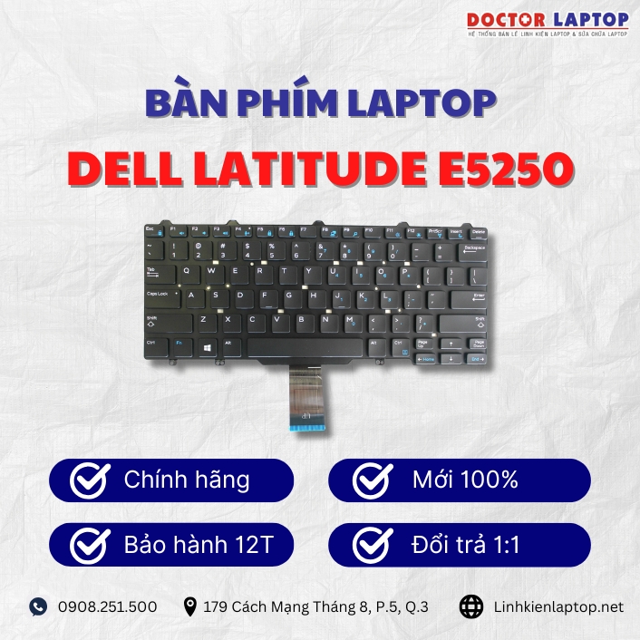 Gioi thieu ve ban phim laptop Dell Latitude E5250