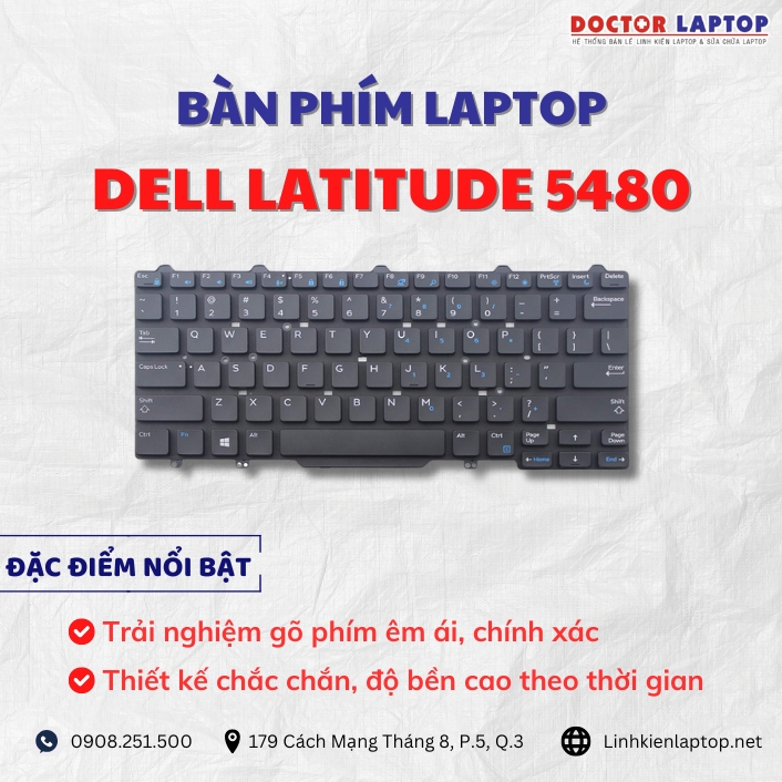 Cung cap thay ban phim laptop Dell Latitude 5480 chinh hang gia tot nhat