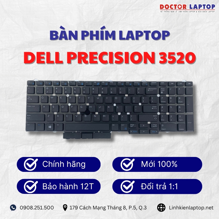 Gioi thieu ve ban phim laptop Dell Precision 3520