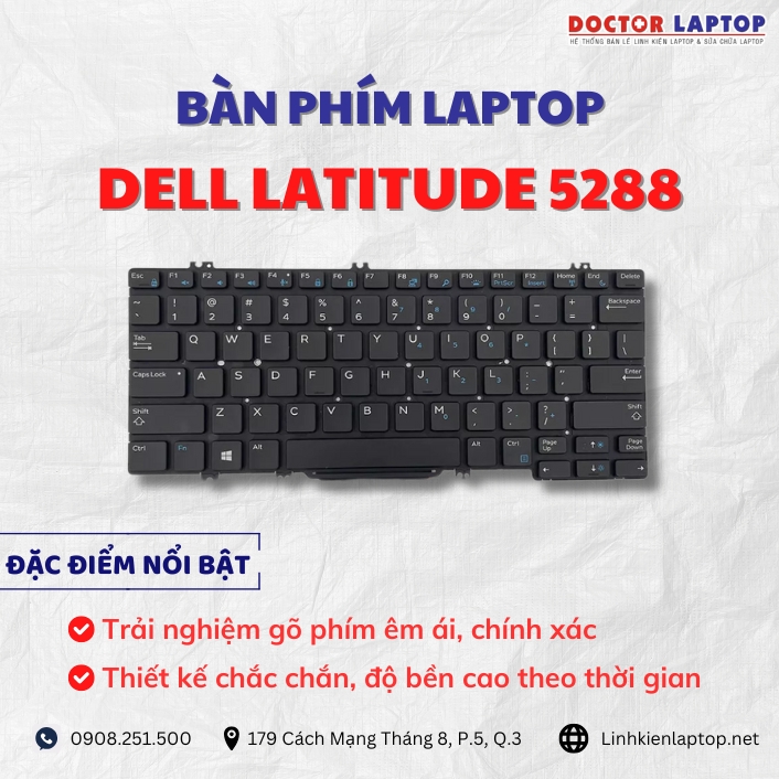 Cung cap thay ban phim laptop Dell Latitude 5288 chinh hang gia tot nhat