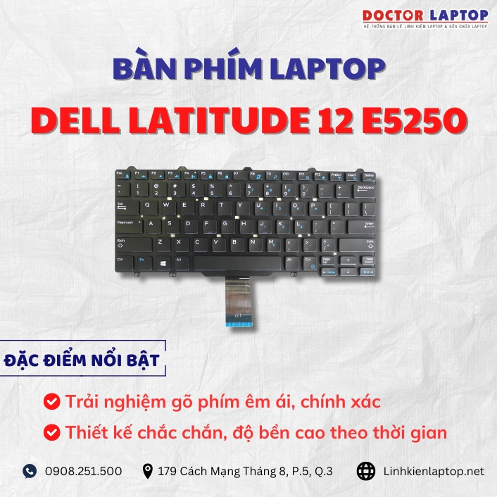 Cung cap thay ban phim laptop Dell Latitude 12 E5250 chinh hang gia tot nhat