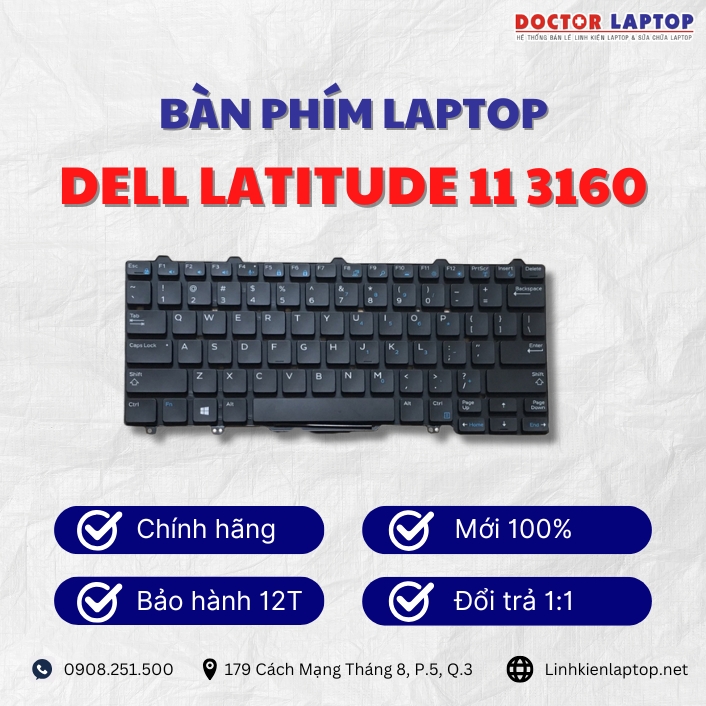 Gioi thieu ve ban phim laptop Dell Latitude 11 3160