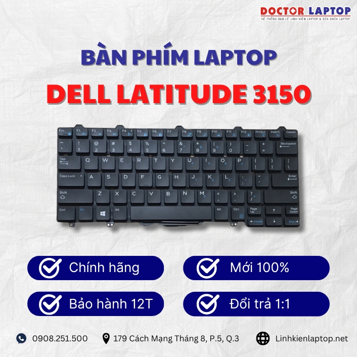 Gioi thieu ve ban phim laptop Dell Latitude 3150