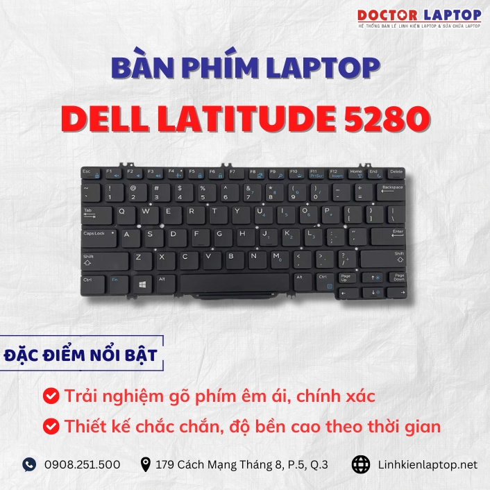 Cung cap thay ban phim laptop Dell Latitude 5280 chinh hang gia tot nhat